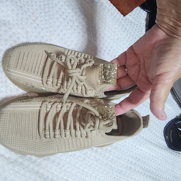 STEVE MADDEN EUC WOMENS SZ 5M. MAXIMA BLUSH MULTI SPARKLY SNEAKER SHOES - Picture 6 of 10